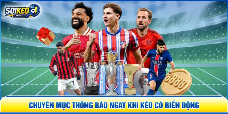 Chuyên mục thông báo ngay khi kèo có biến động