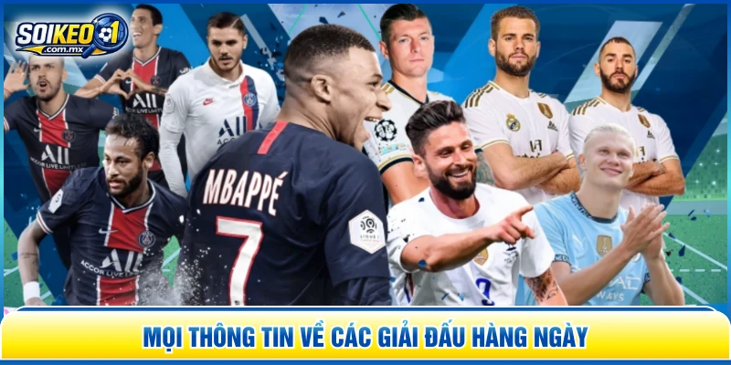 Mọi thông tin về các giải đấu hàng ngày