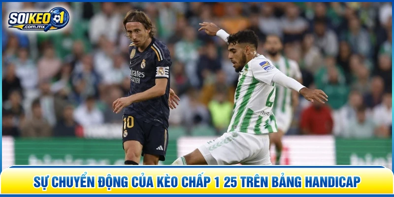 Sự chuyển động của kèo chấp 1 25 trên bảng Handicap